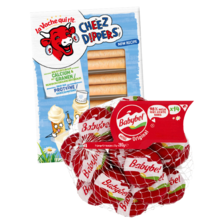 La Vache qui rit cheese
dippers 8-pack pakje à 280 gram
of Babybel 14-pack netje à 280 gram